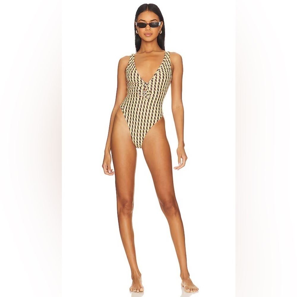 Lovers & Friends | Horizon One piece Swimsuit In Multi Trigon Size M NEW